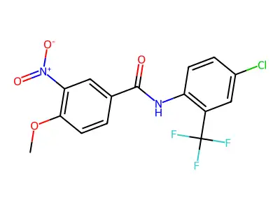 N-[4-chloro-2-(trifluoromethyl)phenyl]-4-methoxy-3-nitrobenzamide structure