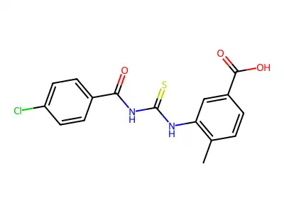 3-[(4-Chlorobenzoyl)carbamothioylamino]-4-methylbenzoic acid structure