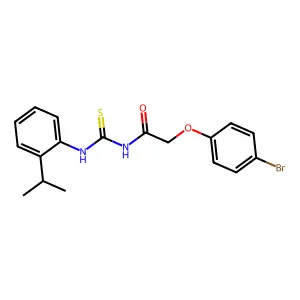 2-(4-bromophenoxy)-N-[(2-propan-2-ylphenyl)carbamothioyl]acetamide structure