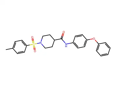 1-(4-methylphenyl)sulfonyl-N-(4-phenoxyphenyl)piperidine-4-carboxamide structure