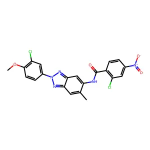 2-chloro-N-[2-(3-chloro-4-methoxyphenyl)-6-methyl-2H-benzotriazol-5-yl]-4-nitrobenzamide structure