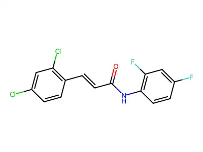 (E)-3-(2,4-dichlorophenyl)-N-(2,4-difluorophenyl)prop-2-enamide structure