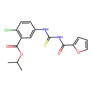 Propan-2-yl 2-chloro-5-{[(furan-2-ylcarbonyl)carbamothioyl]amino}benzoate structure