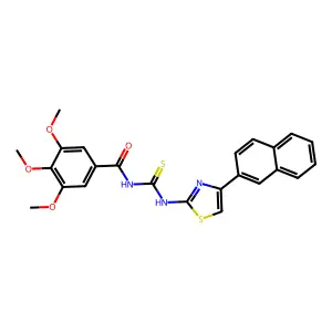 3,4,5-trimethoxy-N-[(4-naphthalen-2-yl-1,3-thiazol-2-yl)carbamothioyl]benzamide structure
