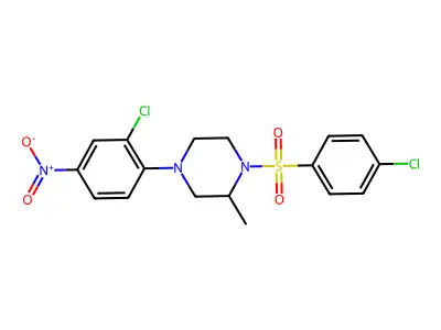 4-(2-Chloro-4-nitrophenyl)-1-(4-chlorophenyl)sulfonyl-2-methylpiperazine structure