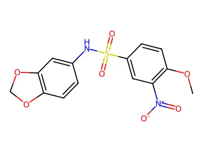 N-(1,3-benzodioxol-5-yl)-4-methoxy-3-nitrobenzenesulfonamide structure