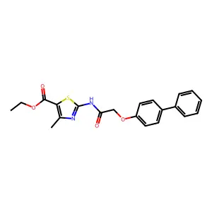 Ethyl 2-{[(biphenyl-4-yloxy)acetyl]amino}-4-methyl-1,3-thiazole-5-carboxylate structure