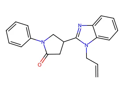 1-Phenyl-4-(1-prop-2-enylbenzimidazol-2-yl)pyrrolidin-2-one structure