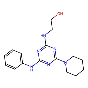 2-[(4-Anilino-6-piperidin-1-yl-1,3,5-triazin-2-yl)amino]ethanol structure