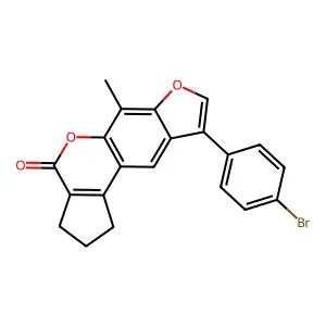 9-(4-bromophenyl)-6-methyl-2,3-dihydrocyclopenta[c]furo[3,2-g]chromen-4(1H)-one structure