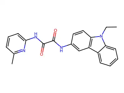 N-(9-ethylcarbazol-3-yl)-N'-(6-methylpyridin-2-yl)oxamide structure