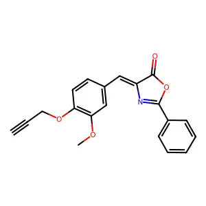 (4E)-4-[(3-methoxy-4-prop-2-ynoxyphenyl)methylidene]-2-phenyl-1,3-oxazol-5-one structure