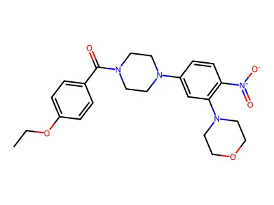 (4-Ethoxyphenyl)-[4-(3-morpholin-4-yl-4-nitrophenyl)piperazin-1-yl]methanone structure