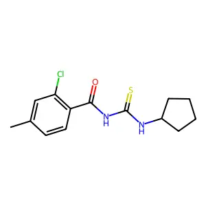 2-chloro-N-(cyclopentylcarbamothioyl)-4-methylbenzamide structure