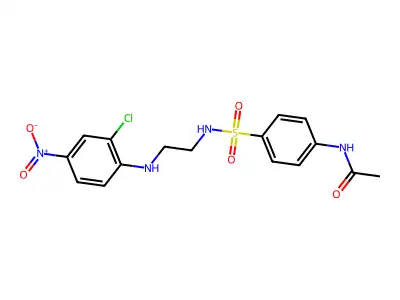 N-[4-[2-(2-chloro-4-nitroanilino)ethylsulfamoyl]phenyl]acetamide structure