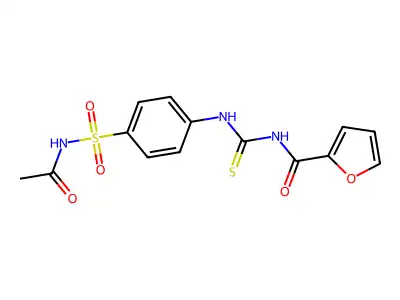 N-[[4-(acetylsulfamoyl)phenyl]carbamothioyl]furan-2-carboxamide structure