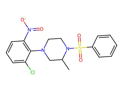 1-(Benzenesulfonyl)-4-(2-chloro-6-nitrophenyl)-2-methylpiperazine structure