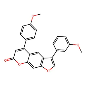 3-(3-methoxyphenyl)-5-(4-methoxyphenyl)-7H-furo[3,2-g]chromen-7-one structure