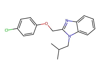 2-((4-chlorophenoxy)methyl)-1-isobutyl-1H-benzo[d]imidazole structure