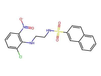 N-[2-(2-chloro-6-nitroanilino)ethyl]naphthalene-2-sulfonamide structure