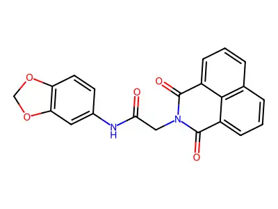 N-(1,3-benzodioxol-5-yl)-2-(1,3-dioxobenzo[de]isoquinolin-2-yl)acetamide structure