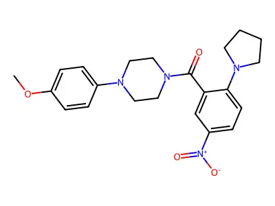 [4-(4-Methoxyphenyl)piperazin-1-yl]-(5-nitro-2-pyrrolidin-1-ylphenyl)methanone structure