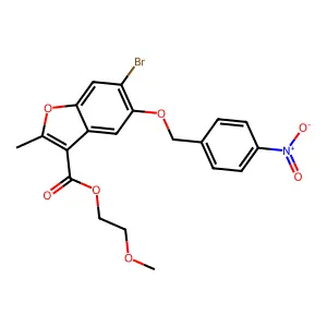 2-methoxyethyl 6-bromo-2-methyl-5-[(4-nitrophenyl)methoxy]-1-benzofuran-3-carboxylate structure
