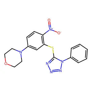 4-[4-Nitro-3-(1-phenyltetrazol-5-yl)sulfanylphenyl]morpholine structure