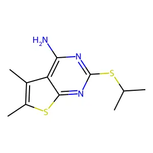 2-(Isopropylthio)-5,6-dimethylthieno[2,3-d]pyrimidin-4-amine structure