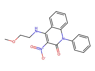 4-(2-Methoxyethylamino)-3-nitro-1-phenylquinolin-2-one structure