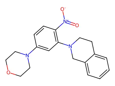4-[3-(3,4-dihydro-1H-isoquinolin-2-yl)-4-nitrophenyl]morpholine structure