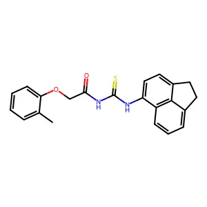 N-(1,2-dihydroacenaphthylen-5-ylcarbamothioyl)-2-(2-methylphenoxy)acetamide structure