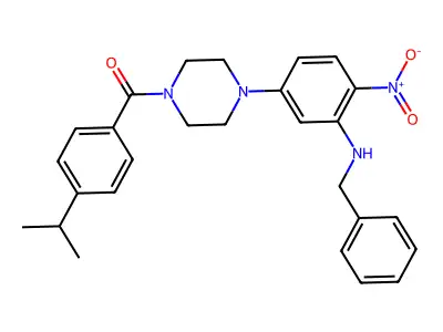 [4-[3-(Benzylamino)-4-nitrophenyl]piperazin-1-yl]-(4-propan-2-ylphenyl)methanone structure