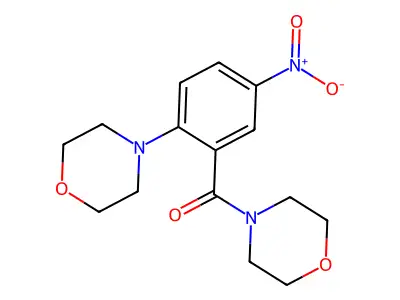 Morpholin-4-yl-(2-morpholin-4-yl-5-nitrophenyl)methanone structure