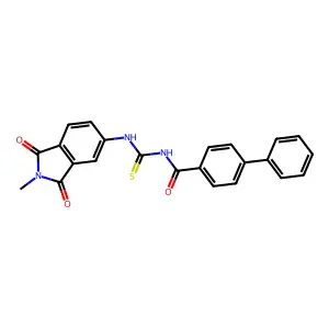 N-[(2-methyl-1,3-dioxoisoindol-5-yl)carbamothioyl]-4-phenylbenzamide structure