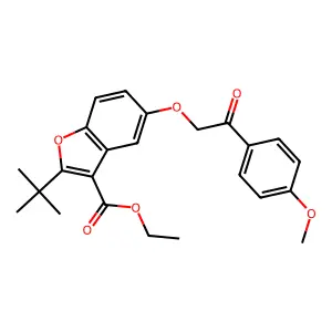 ethyl 2-tert-butyl-5-[2-(4-methoxyphenyl)-2-oxoethoxy]-1-benzofuran-3-carboxylate structure