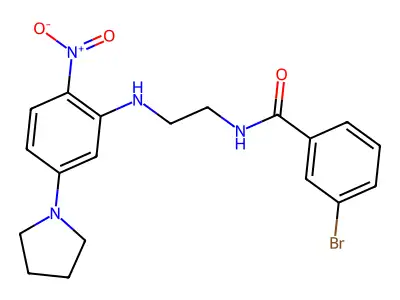 3-bromo-N-[2-(2-nitro-5-pyrrolidin-1-ylanilino)ethyl]benzamide structure
