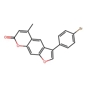 3-(4-bromophenyl)-5-methyl-7H-furo[3,2-g]chromen-7-one structure