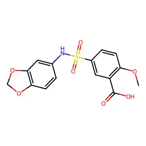 5-(1,3-Benzodioxol-5-ylsulfamoyl)-2-methoxybenzoic acid structure