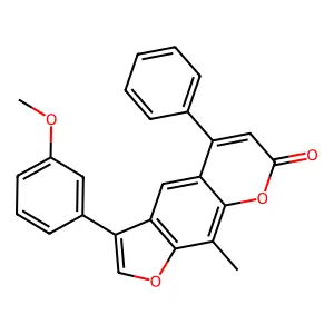 3-(3-methoxyphenyl)-9-methyl-5-phenyl-7H-furo[3,2-g]chromen-7-one structure