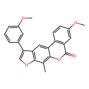 3-methoxy-10-(3-methoxyphenyl)-7-methyl-5H-benzo[c]furo[3,2-g]chromen-5-one structure
