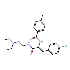 N-[2-(4-chlorophenyl)-1-(2-diethylaminoethylcarbamoyl)ethenyl]-4-methyl-benzamide structure