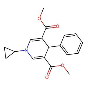 Dimethyl 1-cyclopropyl-4-phenyl-1,4-dihydropyridine-3,5-dicarboxylate structure