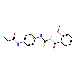 2-methoxy-N-[[4-(propanoylamino)phenyl]carbamothioyl]benzamide structure