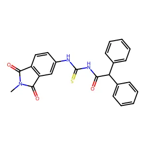 N-[(2-methyl-1,3-dioxoisoindol-5-yl)carbamothioyl]-2,2-diphenylacetamide structure