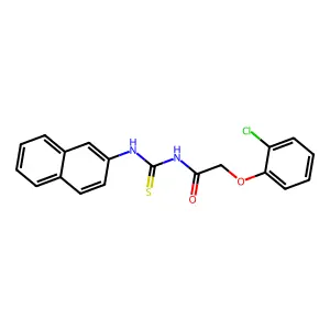 2-(2-chlorophenoxy)-N-(naphthalen-2-ylcarbamothioyl)acetamide structure