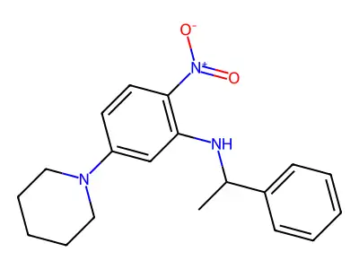 2-nitro-N-(1-phenylethyl)-5-(piperidin-1-yl)aniline structure