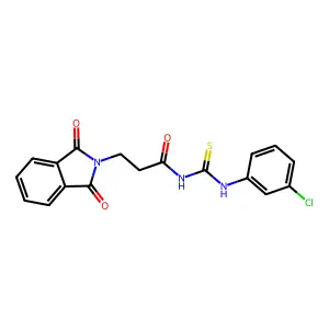 N-[(3-chlorophenyl)carbamothioyl]-3-(1,3-dioxoisoindol-2-yl)propanamide structure