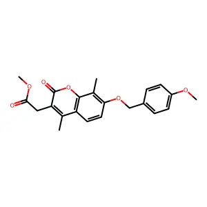 methyl {7-[(4-methoxybenzyl)oxy]-4,8-dimethyl-2-oxo-2H-chromen-3-yl}acetate structure