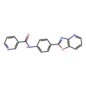 N-[4-([1,3]oxazolo[4,5-b]pyridin-2-yl)phenyl]pyridine-3-carboxamide structure